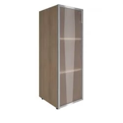 Шкаф книжный средний со стеклом в раме без топа YALTA LT-SU 2.4R Снежная Патина