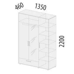 Детский шкаф для одежды Аляска 501.28
