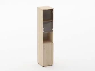 Шкаф высокий со стеклом и нишей Glassy 6.19.14Пр Орех