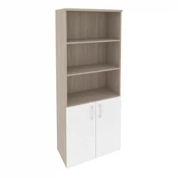 Шкаф высокий широкий (2 низких фасада ЛДСП) ОНИКС О.СТ-1.1 Дуб Аттик/Белый / ONIX O.ST-1.1