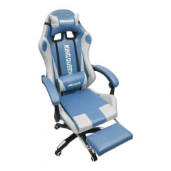 Кресло 907 KINGQUEEN, замша, цвет синий с массажем, арт 907-Blue