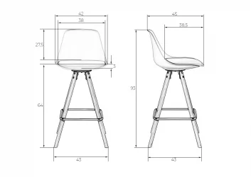 Стул полубарный DOBRIN RONNI Черный B-03