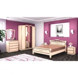 Комплект мебели для спальни Виктория №1 Макиато Дуб молочный с патиной