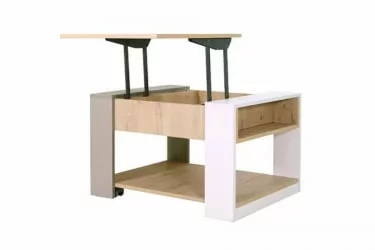 Журнальный столик на колесиках Хаски 13 Дуб Ирландский Мокко Белый