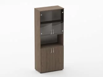 Шкаф высокий со стеклом и нишей Glassy 6.19.141 Дуб Верцаска