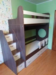 Кровать Юниор 1 (без бортика) Бодего-белое дерево