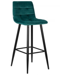 Стул барный ДОБРИН НИCОЛЕ (черные матовые ножки, морской волны велюр (108-119)) 2 шт / DOBRIN NICOLE