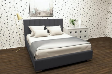 Кровать 80 на 200 Терра с подъемным механизмом Цвет фасада: Светло серый; Материал фасада: Металл/Велюр; Спальное место: 800х2000 мм