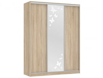 Шкаф-купе Бассо 1-600 бабочки Дуб сонома
