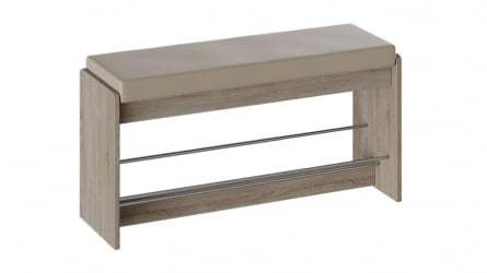 Тумба в прихожую Тайм тип 2 Дуб Сонома трюфель/Кожзам бежевый