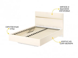 Кровать двуспальная Монако 903.31 Белый шпон/Даллас Айвори