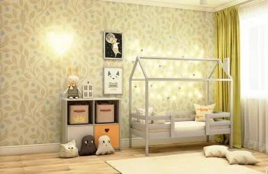 Детская кровать с бортиком RooRoom кд-22С Серый