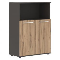 Шкаф с глухими малыми дверьми ЕДИС ЕМCС 85.3 Дуб Денвер светлый Белый Мокко / EDIS EMCS