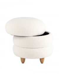 Пуф с ящиком Винни L Тедди белый