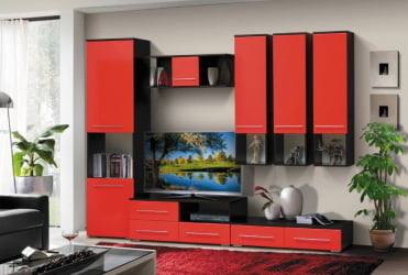 Набор мебели для гостиной Грация 6 МДФ матовый Венге/Красный