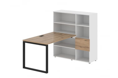 Рабочая станция EDIS EQRST 1213 Дуб Денвер светлый Черный Белый