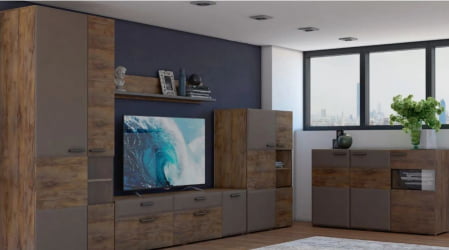 Комплект мебели для гостиной Рио №01 Таксус Смоки софт