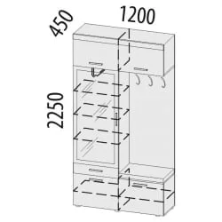 Прихожая Тиффани 47.07.1 Сосна Астрид Мелинга Игуана Бежевый