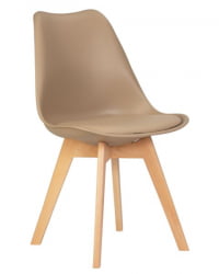 Стул обеденный DOBRIN JERRY SOFT (ножки светлый бук, цвет сиденья бежевый (GR-03)) 4 шт