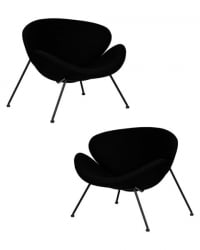 Кресло дизайнерское DOBRIN EMILY (черный ткань AF9, черное основание) 2 шт
