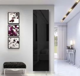 Поворотный шкаф в черном глянцевом стекле Драйв Шелф (правый) Беленый дуб