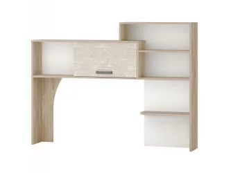 Надстройка Эверест 500.19 Дуб Кронберг/Белый шпон/Плаза Стоун