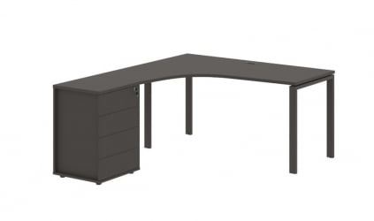 Стол эргономичный с тумбой левый EDIS EUCET 1518 L Мокко