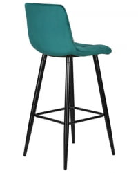 Стул барный ДОБРИН НИCОЛЕ (черные матовые ножки, морской волны велюр (108-119)) 2 шт / DOBRIN NICOLE