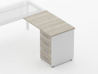 Тумба приставная Deka 9.05.10 Дуб Сантана светлый/Белый