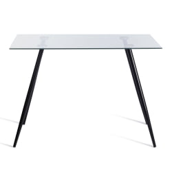 Обеденный стол SOPHIA (mod. 5003) металл/стекло (8мм), 110 х 80 х 75 см, черный / прозрачный