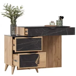 Стол туалетный Шелли ЛД 692.070.000 Дуб золотой Камень Пьетра чёрный