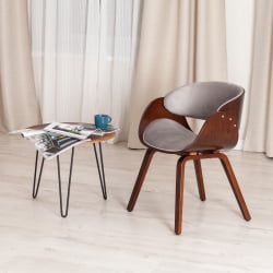 Стул LANDO (mod.8036) дерево / ткань, 59х53х75 см, орех/серый