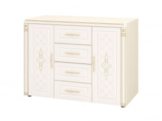 Комод с колоннами Венеция 32.34 Сосна Астрид Ваниль