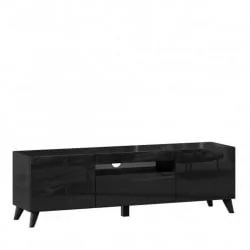 ТВ тумба Бруклин 1500 с опорами Черный глянец