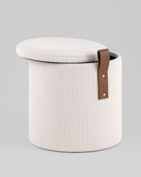 Пуф Руни XS с ящиком вельвет белый