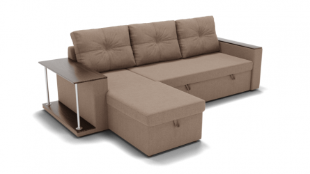 Диван Атланта (ЗР) Цвет фасада: Светло коричневый; Тип: Левый/правый; Материал фасада: Металл/Велюр