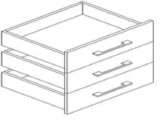 Блок ящиков тумбы стационарной YALTA LT-YK Вяз Благородный
