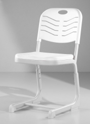 Стул ученический регулируемый пластиковый (рост 5-7) Белый