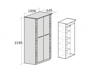 Шкаф 2-дверный Элана №9 Бодега Белая/Сандал матовый Белый