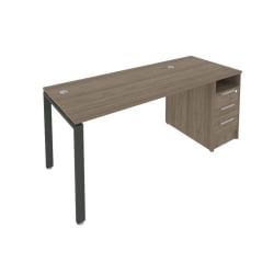 Рабочая станция с опорной тумбой Metal System Б.РС-СТП -1.3 Вяз/Антрацит