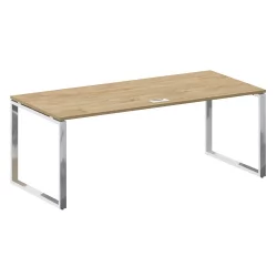 Стол руководителя прямой без тумбы SHIFT SK.SR-200 Тиквуд Светлый/Белый Бриллиант