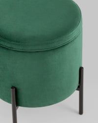 Пуф Грейс с ящиком велюр Зеленый