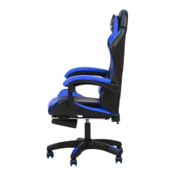 Геймерское кресло 1206 KINGQUEEN цвет черный/синий с массажем 1206-black-blue-mass