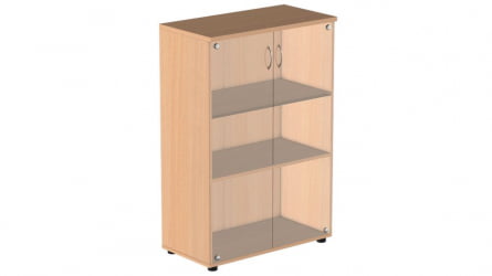 Шкаф для документов с прозрачными стеклами Р.Шс-3СБ Дуб Сонома светлый