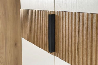 Шкаф двухдверный Бери MPR-024 Дуб крафт золотой/белое дерево