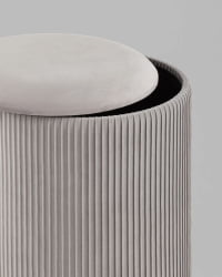 Пуф Шарлотта с ящиком велюр серебристый серебро основание