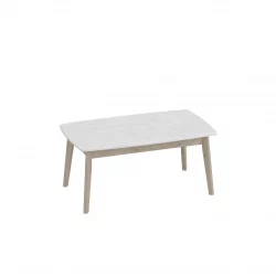 Стол журнальный Калгари 06 Дуб натуральный светлый-белый матовый