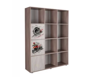 Стеллаж для игрушек ДМ 12 Ясень шимо темный/Зеленый