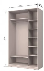 Шкаф-купе эконом Хит-24-12-77 Париж Ясень шимо темный