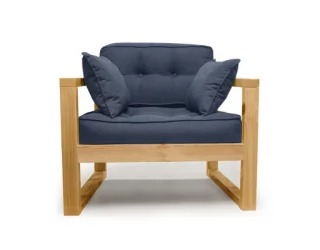 Диван одноместный DEmoku Д-1 небесно-голубой_натуральный